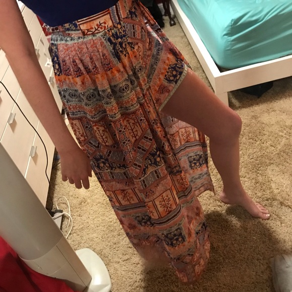 NWT LF Boho Maxi Mini Skirt Three Days Mixed Print - Picture 5 of 6